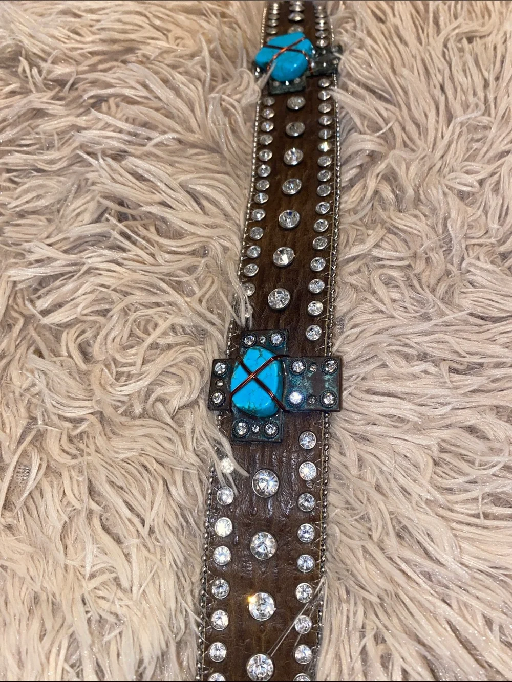 Nocona Belt Co Rhinestone Belt Women’s Brown Leather
